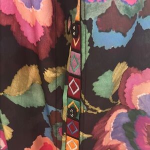 Colorful Floral Button-Up Blouse